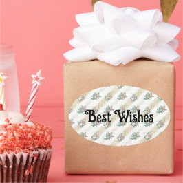 Oudroze patroon - sticker met beste wensen