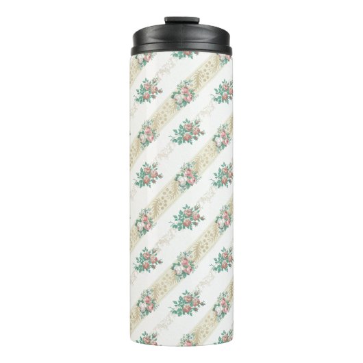 Oudroze Patroon - Thermokop Thermosbeker (Voorkant)