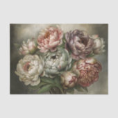 Oudroze Pioenboeket Bloemendecoupage Tissuepapier (Voorkant)