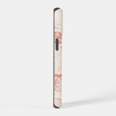 Oudroze Tulp Bloempatroon iPhone 15 Case (Rechterkant)
