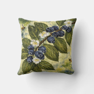 Oudroze Waterverf Blauwebes Botanische Kussensloop Kussen