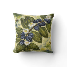 Oudroze Waterverf Blauwebes Botanische Kussensloop