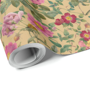 Oudroze Wildroos Papier in Warm Honingbeige