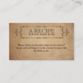 Oudrustieke oude perkamentrecept voor de bruid informatiekaartje (Voorkant)