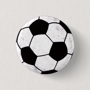 Oudschool voetbalveld esthetische grafische stijl ronde button 3,2 cm