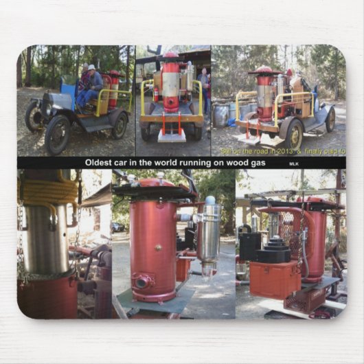 Oudste auto die op hout rijdt muismat (Voorkant)