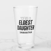 Oudste dochter Trendy leven van een dochter Grappi Glas (Achterkant)