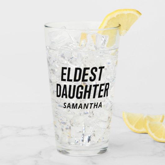 Oudste dochter Trendy leven van een dochter Grappi Glas (Achterkant ijs)