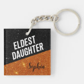 Oudste dochter Trendy leven van een dochter Grappi Sleutelhanger (Achterkant)