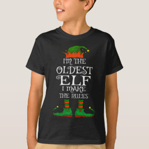 Oudste elf familie bijpassende grappige kerst t-shirt