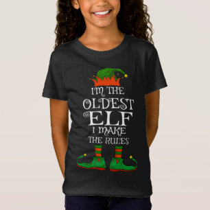 Oudste elf familie bijpassende grappige kerst t-shirt