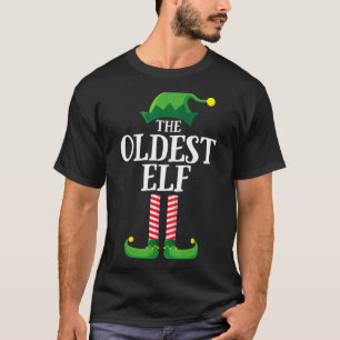 Oudste Elf Matching Family Group kerstparty P T-shirt