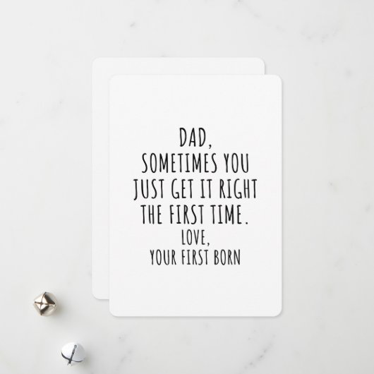 Oudste Kind Papa Grappige Vaderdag Feestdagenkaart (Voorkant / Achterkant in situ)