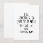 Oudste Kind Papa Grappige Vaderdag Feestdagenkaart (Voorkant / Achterkant)