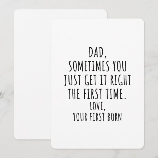 Oudste Kind Papa Grappige Vaderdag Feestdagenkaart (Voorkant / Achterkant)