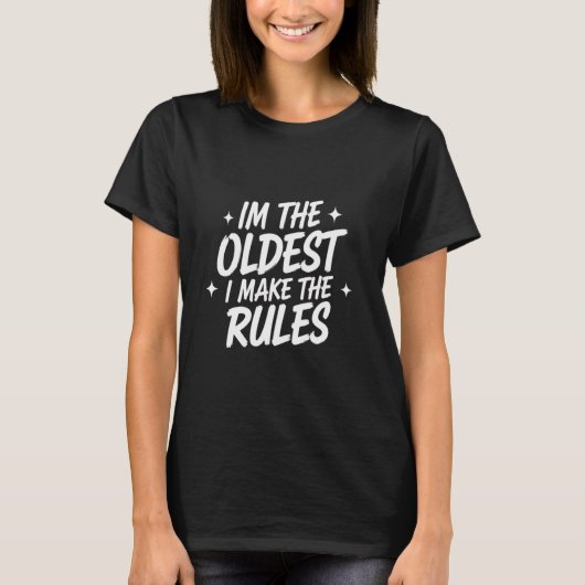Oudste kind Shirt ik maak de regels grappig (Voorkant)