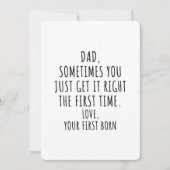 Oudste kind vader grappige vaderdag feestdagenkaart (Voorkant)