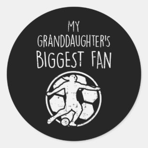 Oudste kleindochter grootste fan voetbal voetbal o ronde sticker