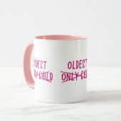 Oudste met Alleen Kind Doorgestreept Mok (Voorkant links)
