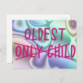 Oudste met alleen kind uitgereden hologram briefkaart (Voorkant / Achterkant)