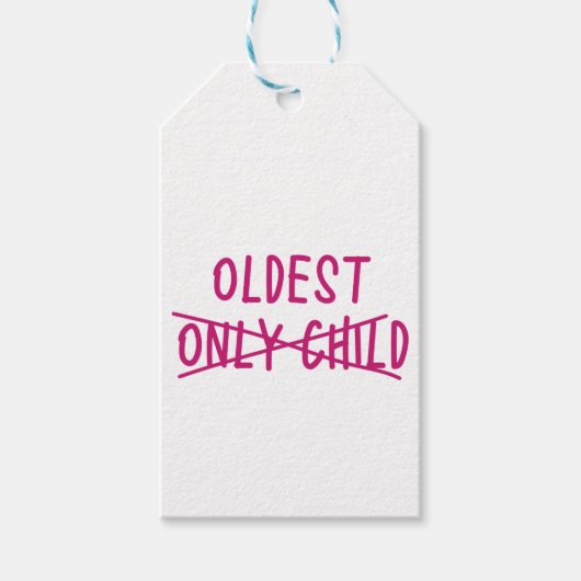 Oudste met alleen uitgesneden kind cadeaulabel (Voorkant)