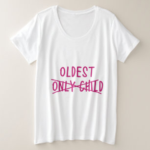 Oudste met alleen uitgesneden kind grote maat t-shirt