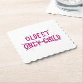 Oudste met alleen uitgesneden kind kartonnen onderzetters (Gebogen)