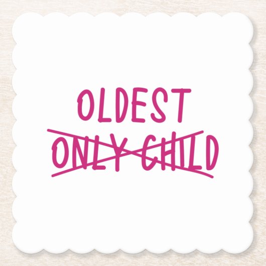 Oudste met alleen uitgesneden kind kartonnen onderzetters (Voorkant)