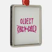 Oudste met alleen uitgesneden kind metalen ornament (Rechts)