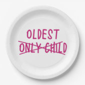 Oudste met alleen uitgesneden kind papieren bordje (Voorkant)