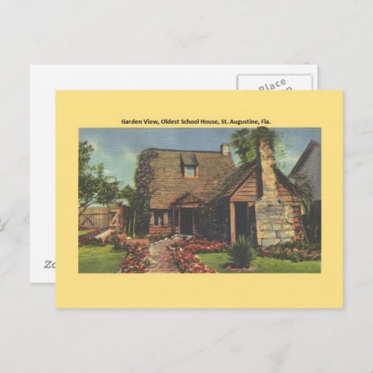 Oudste School House St. Augustinus Briefkaart (Voorkant / Achterkant)