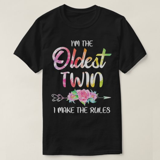 Oudste tweelingbroer van Birthday Funny Twins Matc T-shirt (Design voorkant)