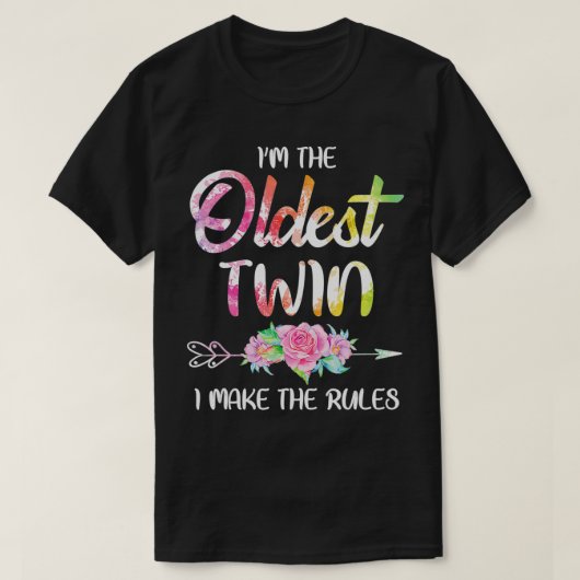Oudste tweelingbroer van Birthday Funny Twins Matc T-shirt (Design voorkant)
