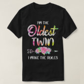 Oudste tweelingbroer van Birthday Funny Twins Matc T-shirt (Design voorkant)