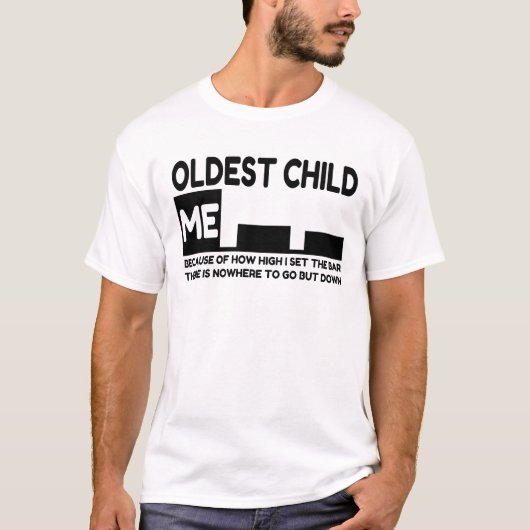 Oudste van drie kinderen grappen t-shirt (Voorkant)