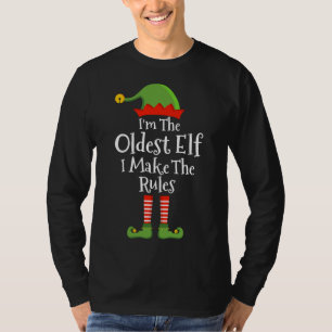 Oudste zelf maakt regels grappig voor kerstmis t-shirt