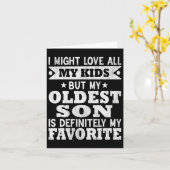Oudste zoon is mijn favoriete kind Funny Fathers D Kaart (Gele Bloem)