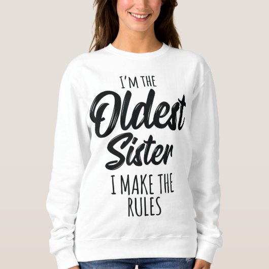 Oudste zuster ik maak de regels grappig, zodat ze trui (Voorkant)