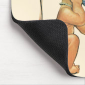 Oudwacht kind Cute Blond meisje dat op speelgoedte Muismat (Hoek)