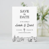 Oudwesterse trouwkaart "Save the Date" Save The Date (Staand voorkant)