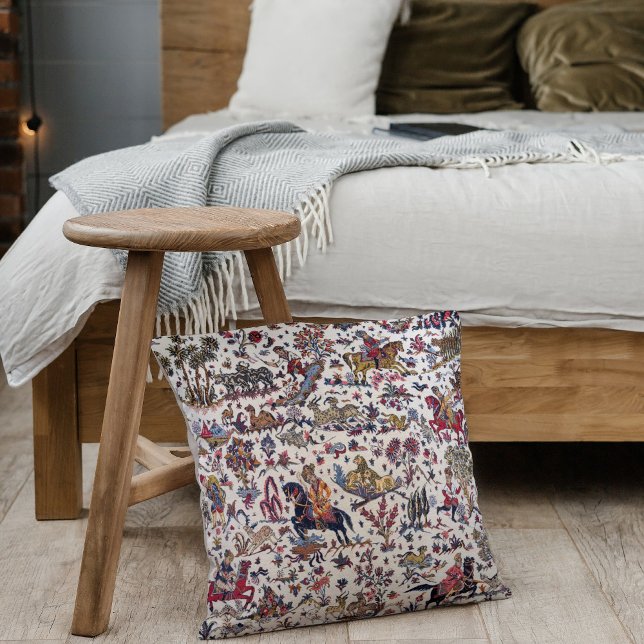 Oudwitte Oosterse Perzische Kilim Vloerkleed Kussen (Creator heeft geüpload)