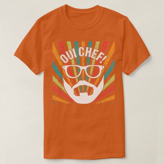 Oui Chef Bearded Chef Cuisine Restaurant 4 T-shirt (Design voorkant)