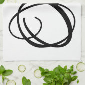 Oui, ja, Franse woordkunst met rood hart Theedoek (Gevouwen)