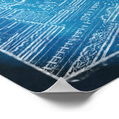 Oui. Las Vegas. Blauwdruk voor Eiffel Tower Poster (Hoek)