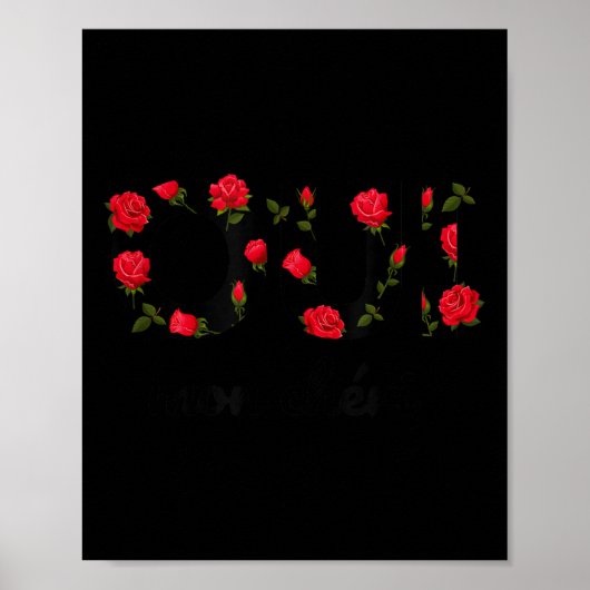 Oui Mon Cheri Cool French Expression Quotes Graphi Poster (Voorkant)