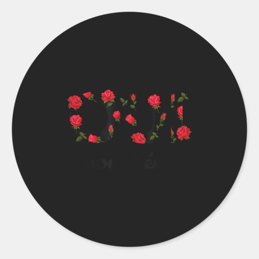 Oui Mon Cheri Cool French Expression Quotes Graphi Ronde Sticker (Voorkant)