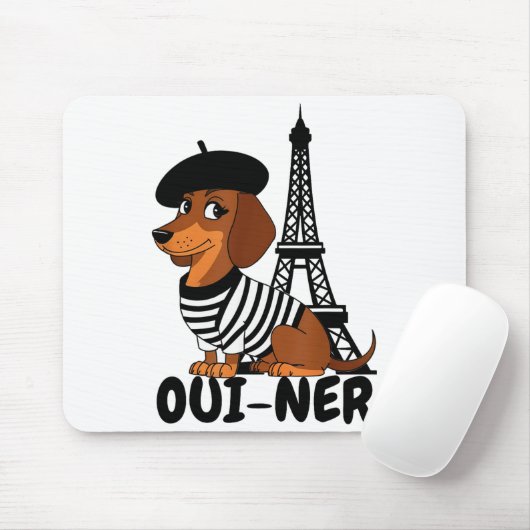Oui-ner Dog Funny Dachshund Wiener Sausage Ween Do Muismat (Met muis)