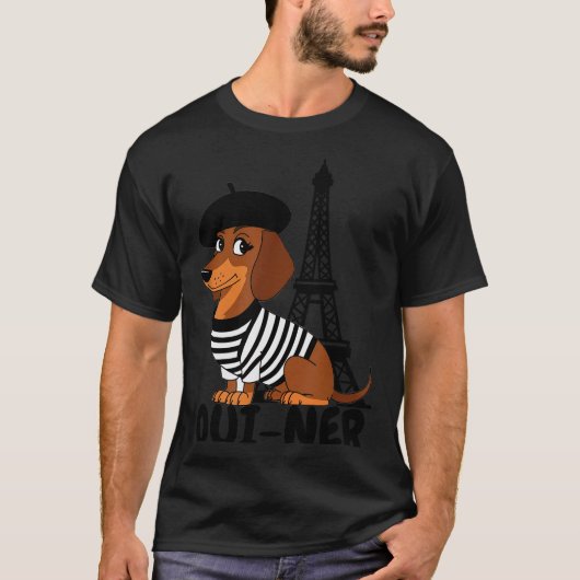 Oui-ner Dog Funny Dachshund Wiener Sausage Ween Do T-shirt (Voorkant)