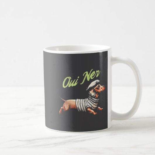 Oui Ner Funny Dachshund Wiener Dog French Humor  Koffiemok (Rechts)