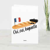 Oui Oui Baguette - Funny French Food Feestdagen Kaart (Achterkant)